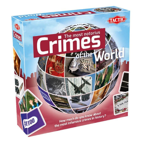 "Engaging R18 true crime card game with 50 detailed cards exploring notorious crimes, perfect for lively gatherings."