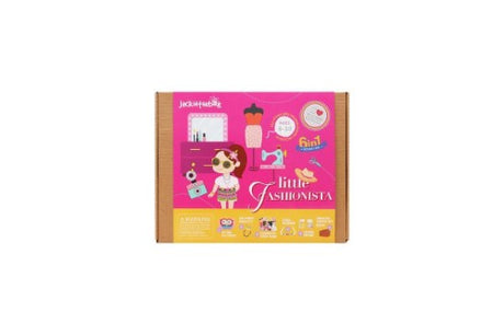 6-in-1 Craft Box Little Fashionista: DIY kit for ages 5+, featuring felt crafts, fashion frames, headbands, bracelets, origami, and a chocolate box.