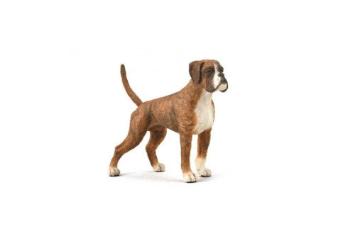 Lifelike CollectA Boxer Dog figurine, 8.6cm tall, showcasing the breed's playful and athletic spirit, perfect for collectors.