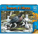 Puzzle featuring Blue Duck brood artwork by Ned Barraud, showcasing New Zealand's native wildlife in 300XL pieces.