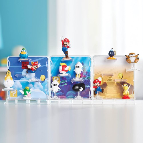 Balancing Game featuring Mario figures on a colorful sky stage, promoting coordination and strategic thinking for kids.