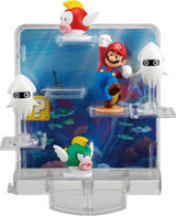 Balancing Game featuring 4 Super Mario figures and a spinning top for family fun and strategic gameplay for ages 4 and up.