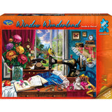 Colorful Needle & Thread puzzle featuring intricate art, eco-friendly, 1000 pieces, 688mm x 493mm, perfect for ages 8+.