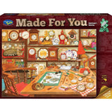 1000-piece jigsaw puzzle featuring a charming watchmaker's workshop, ideal for puzzle lovers and sustainable crafting.