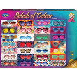 Vibrant 1000-piece jigsaw puzzle featuring colorful sunglasses artwork by Aimee Stewart, perfect for families and art lovers.