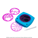 Spirograph Doodle Pad showcasing LCD screen, stylus, and four stencil wheels for endless creative designs without mess.