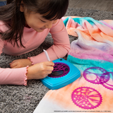 Colorful Spirograph Doodle Pad with LCD screen, stylus, and stencil wheels for creative, mess-free drawing fun.