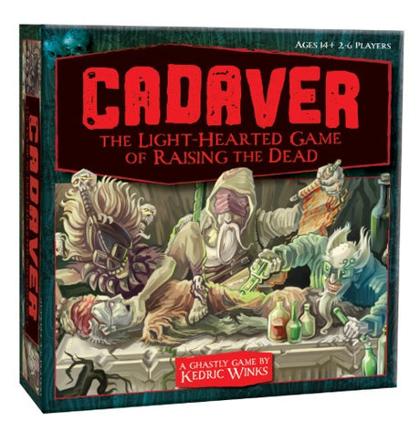 "Light-hearted card game 'Cadaver' where players, as necromancers, race to resurrect corpses before dawn."