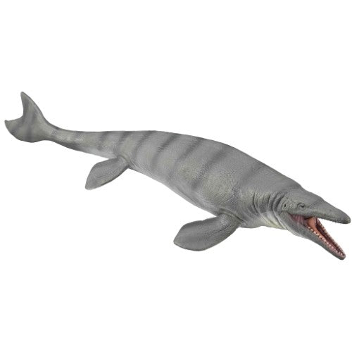 A detailed 1:40 scale Mosasaurus figurine with a movable jaw, perfect for play and collecting, crafted from non-toxic PVC.