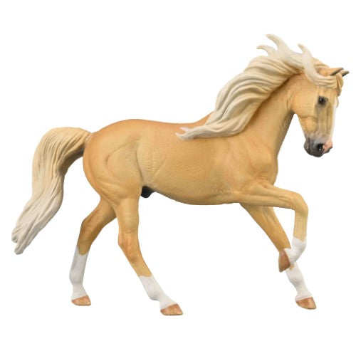 Hand-painted CollectA Andalusian Stallion Palomino XL figurine in golden yellow, showcasing detailed mane and sturdy vinyl design.