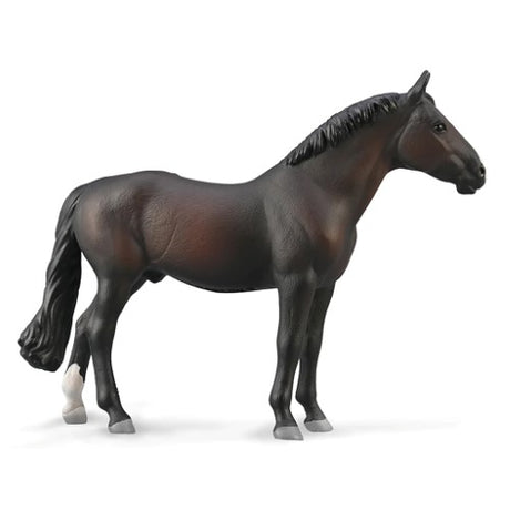 Hand-painted bay Holsteiner Stallion figurine, perfect for collectors and imaginative play, made from non-toxic durable PVC.