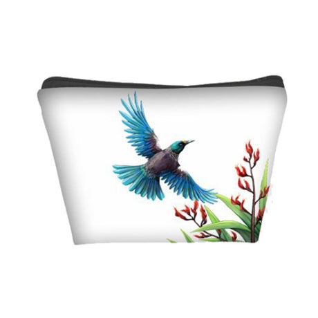 Large Sophie Blokker cosmetic bag featuring a vibrant Tui design, perfect for organizing makeup and travel essentials.