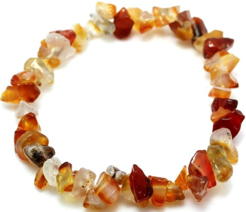 Set of 6 vibrant orange Carnelian bracelets, promoting motivation and positive life choices, made with natural gemstones.