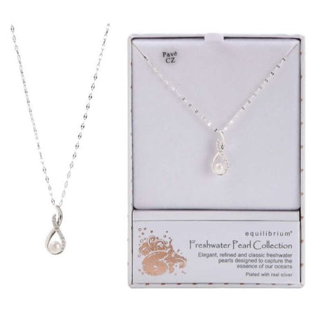 Freshwater pearl necklace with silver-plated chain, perfect for elegant daily wear or special occasions.