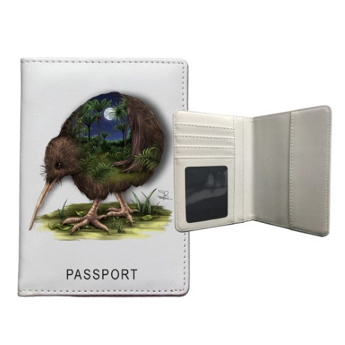 Sophie Blokker Kiwi passport holder, featuring vibrant Kiwi design, protects documents and embodies New Zealand's travel spirit.
