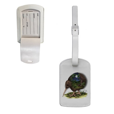 Sophie Blokker Kiwiana Luggage Tag featuring a vibrant Kiwi design for easy bag identification and secure personal information.