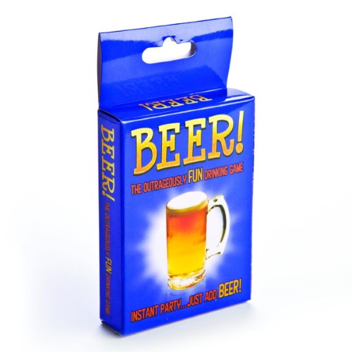 Beer Card Game set featuring three decks for 2-6 players, designed for fun, laughter, and interactive party experiences.