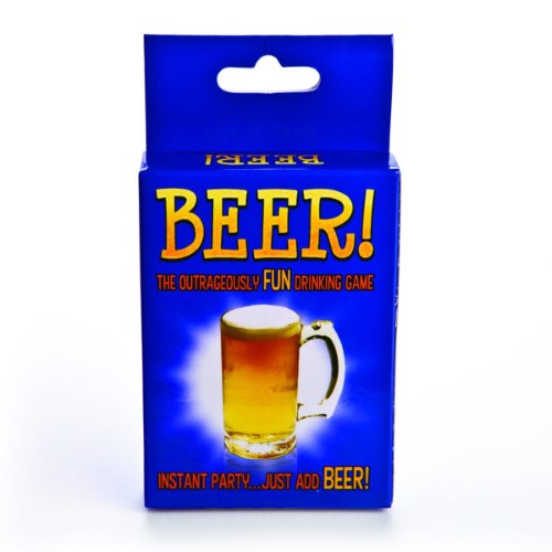 Beer Card Game set featuring 3 decks for 2-6 players, perfect for lively parties with trivia and drink assignments.