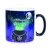 Giant ceramic mug with a witches' cauldron design, holding 900ml for coffee, tea, or hot chocolate.