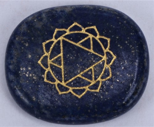 Set of 2 Lapis Lazuli chakra stones for Third Eye Meditation, promoting intuition and spiritual connection.