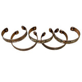 Pack of 5 elegant copper cuffs with magnetic ends, handcrafted in India for style and therapeutic wellness.