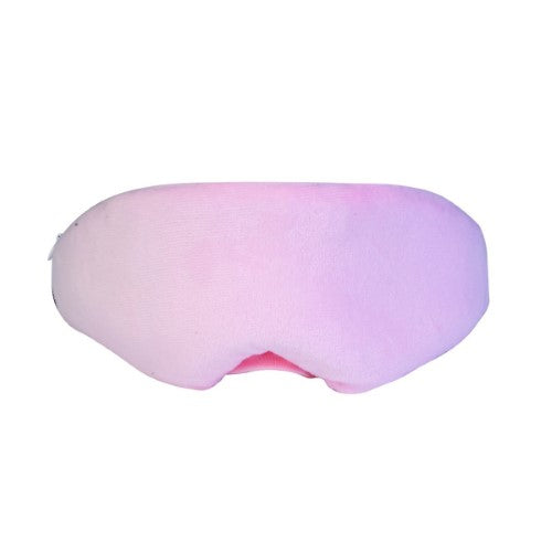 Wireless Speaker Eye Mask in pink combines comfort and music for restful sleep; features Bluetooth, soft material, and adjustable strap.