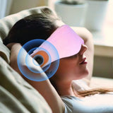 Wireless speaker eye mask in pink, 40.5cm, offers comfort, Bluetooth audio, and adjustable fit for restful sleep.