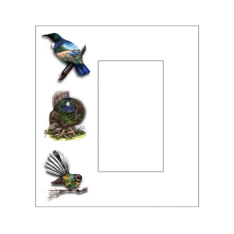 Sophie Blokker Kiwiana Ceramic Frame showcasing NZ native plants, perfect for displaying cherished memories in style.
