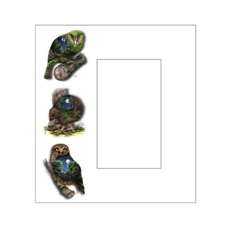 Sophie Blokker Kiwiana Ceramic Frame showcasing New Zealand's nocturnal wildlife, perfect for cherished memories.