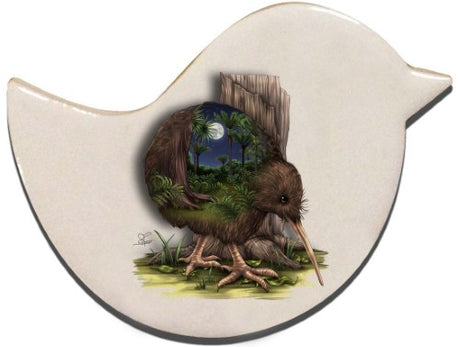Sophie Blokker Kiwi Ceramic Bird Magnet, showcasing New Zealand charm and craftsmanship, perfect for home decor and gifts.