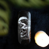 Poe's Raven Glasses Case with gothic skull design, hard shell protection, and includes a microfibre cleaning cloth.