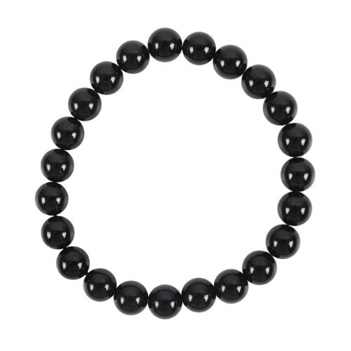 Root Chakra Hematite Gemstone Bracelet featuring 8mm beads, promoting stability, grounding, and chakra healing.