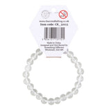 Crown Chakra Clear Quartz Bracelet with 8mm beads, promoting spiritual balance and wellbeing for chakra healing.