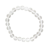 Crown Chakra Clear Quartz Bracelet with 8mm beads, promoting spiritual balance and wellbeing through natural clear quartz.