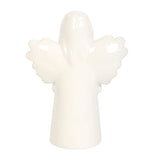 Ceramic angel ornament with gold star, conveying the message of friendship in a delicate and timeless design.