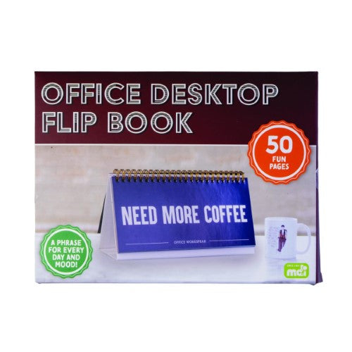 Funny 21cm flip book featuring 50 pages of office jargon, perfect for lightening the mood at work.