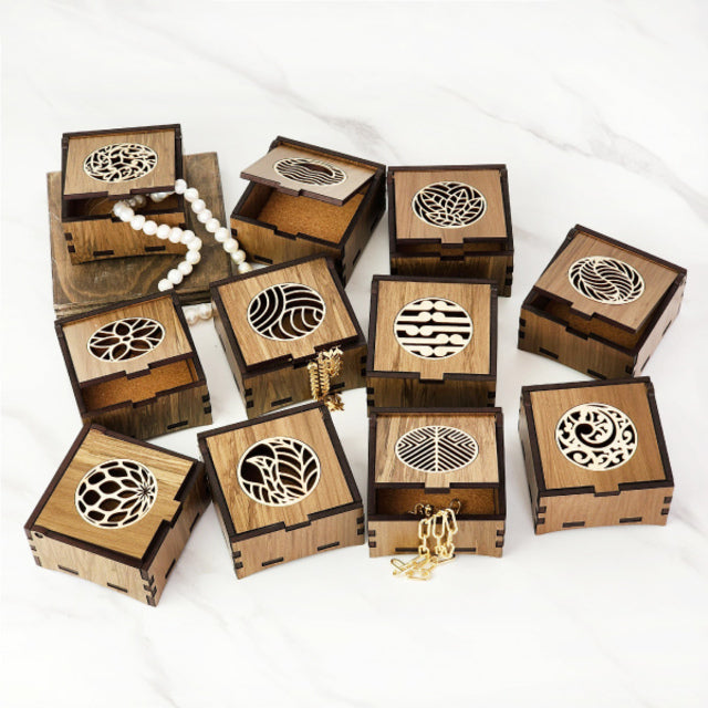 Rustic 8cm trinket box made of reclaimed River Rimu wood, showcasing unique colors and patterns for storing keepsakes.