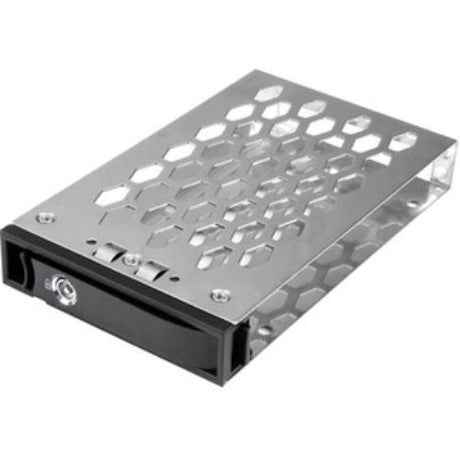 Black and silver StarTech.com drive bay adapter for SAS/SATA 2.5" drives, enhancing storage with optimal airflow and heat dissipation.