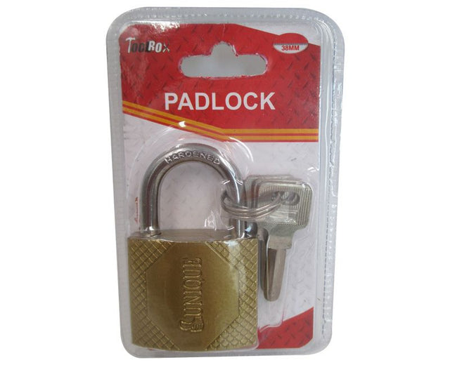 Set of 4 durable 38mm padlocks for lockers, sheds, and gates, providing versatile security and peace of mind.