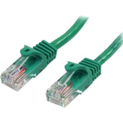 Green 1 m Cat5e snagless patch cable with gold-plated contacts for reliable Ethernet network connections and Power-over-Ethernet support.