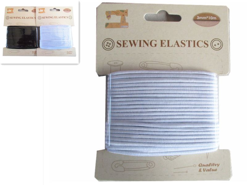 Sewing Elastics - 3mm X 10m (Set Of 6 Assorted)