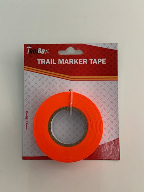 High-visibility trail marker tape pack of 6, ideal for marking boundaries and trails in outdoor environments.