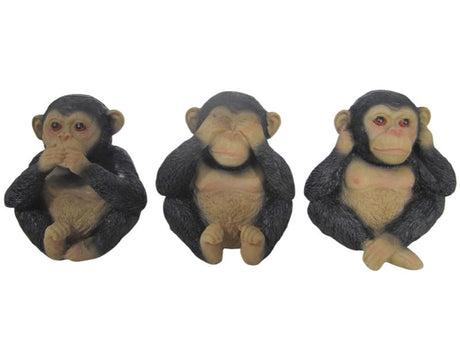 Charming monkey figurines symbolizing 'Hear, See, Speak No Evil,' perfect for whimsical home decor and gifts.