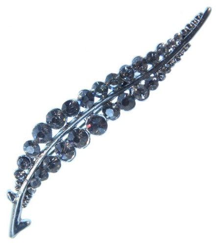 Elegant 7.8cm grey leaf brooch, nature-inspired design perfect for elevating any casual or formal outfit.