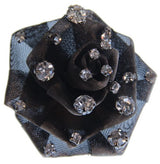 Elegant metal mesh flower brooch, showcasing intricate craftsmanship, perfect for enhancing any outfit.