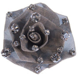 Elegant metal mesh flower brooch featuring intricate details, perfect for enhancing any casual or formal outfit.