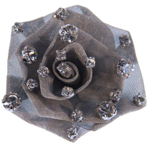 Elegant metal mesh flower brooch featuring intricate details, perfect for enhancing any casual or formal outfit.