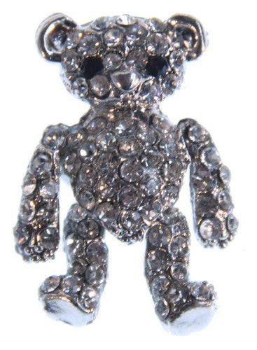 Crystal Teddy Brooch featuring a charming teddy bear design adorned with sparkling crystals, perfect for adding elegance to any outfit.