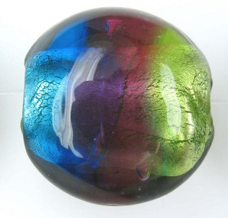 Colorful 16mm glass foil beads, 28pcs, perfect for adding elegance to jewelry and DIY projects. Multi-tone shimmering rounds.