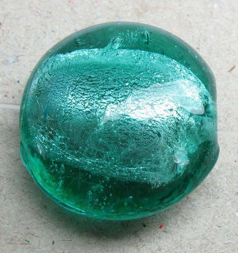 Set of 20 round flat foil glass beads (19x20x11 mm) in vibrant colors, perfect for elegant DIY jewelry and craft projects.